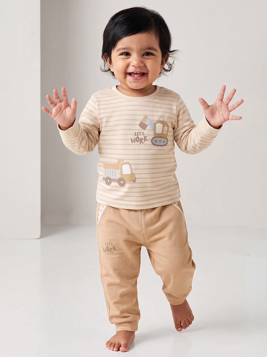 Baby Boy Cotton Long Sleeve T-Shirt and Joggers Set