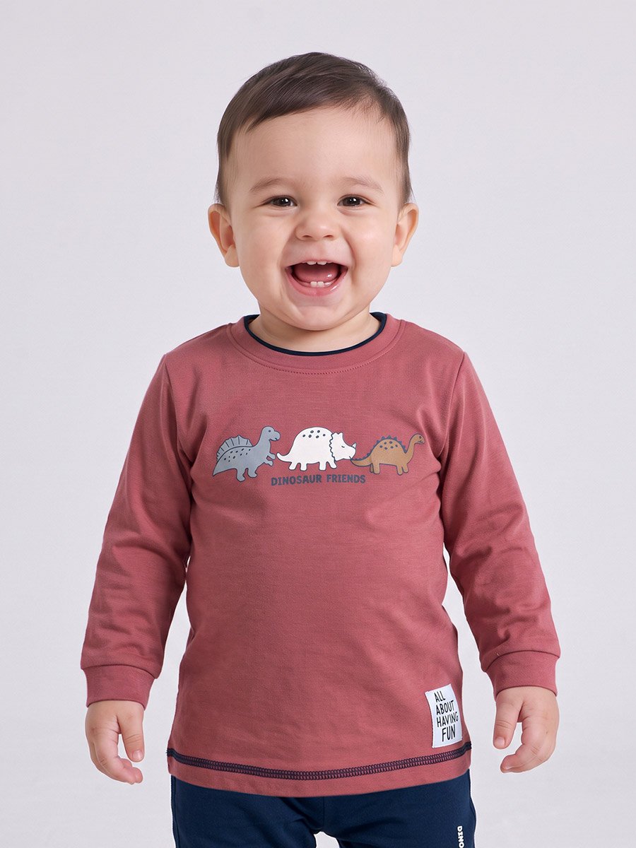 Baby Boy Dinosaur Friends Cotton T-Shirt and Joggers Set