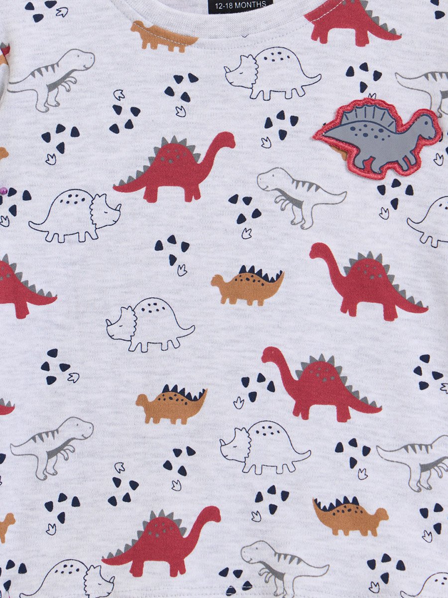 Baby Boy Dinosaur Print Cotton T-Shirt and Joggers Set