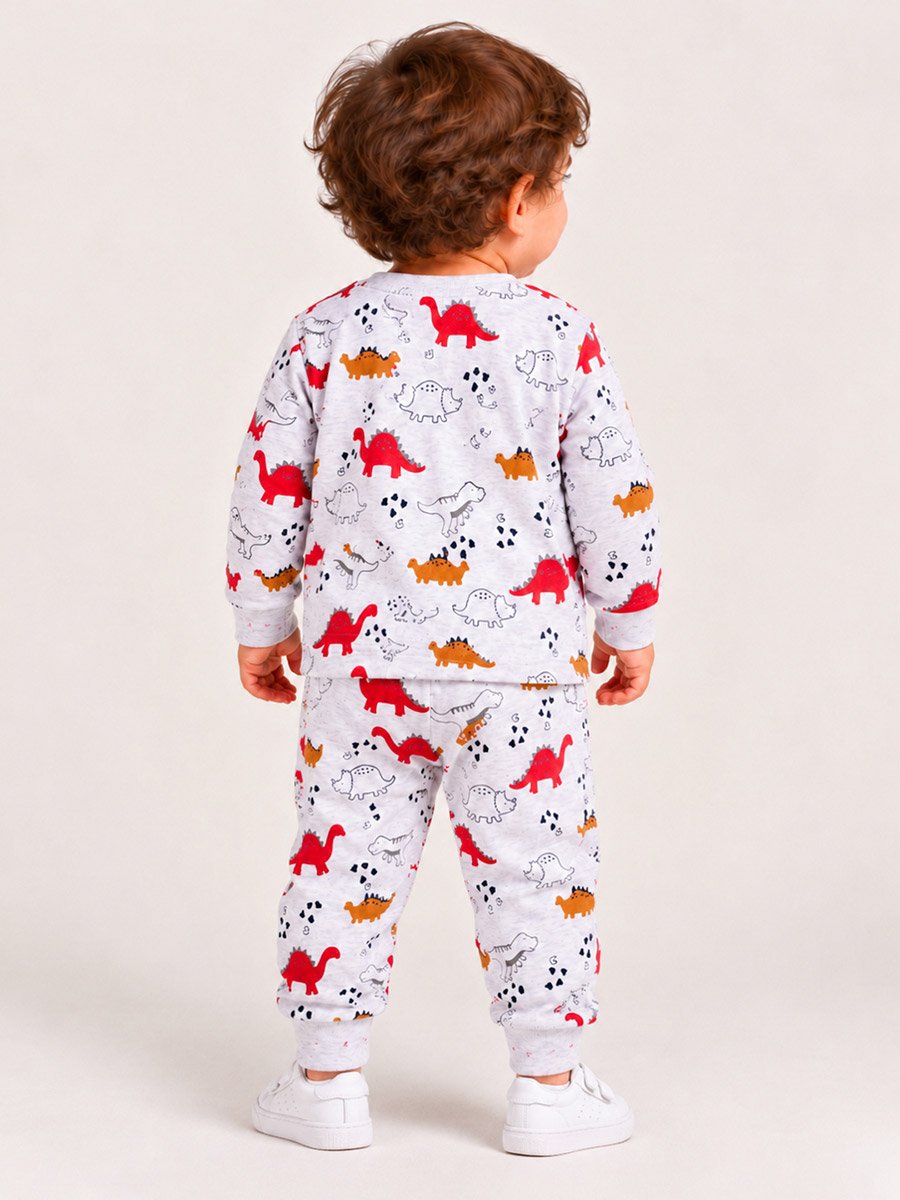 Baby Boy Dinosaur Print Cotton T-Shirt and Joggers Set