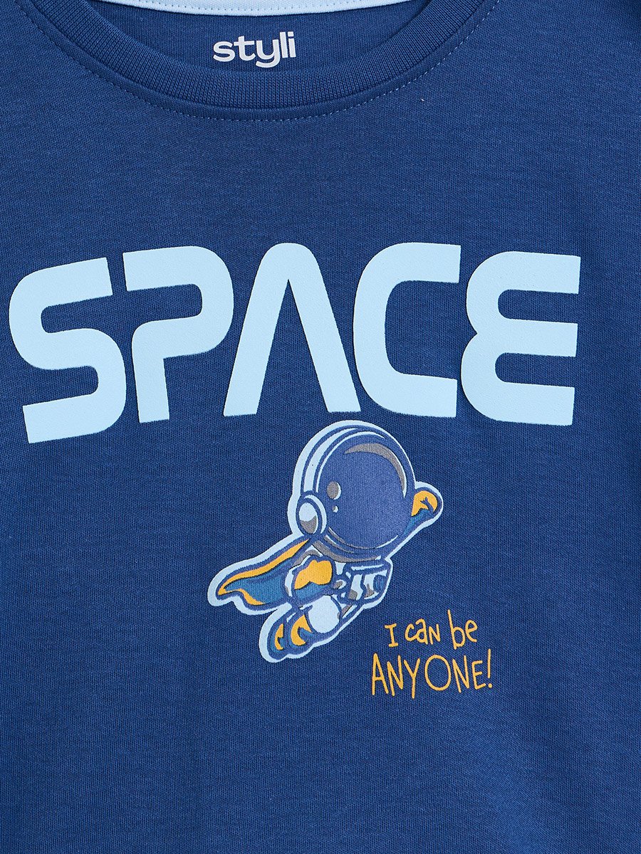 Baby Boy Space Explorer Cotton T-Shirt and Joggers Set