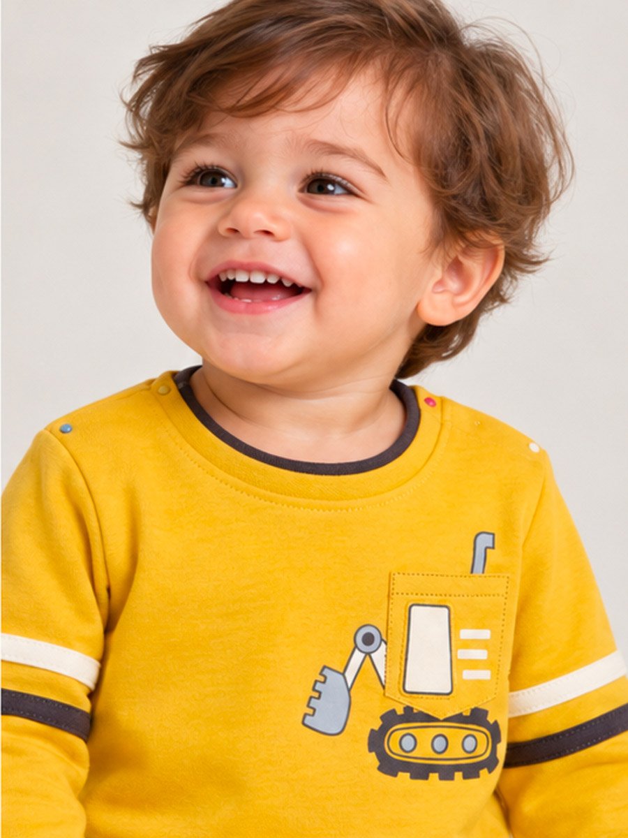 Baby Boy Graphic Long Sleeve Cotton T-Shirt and Joggers Set