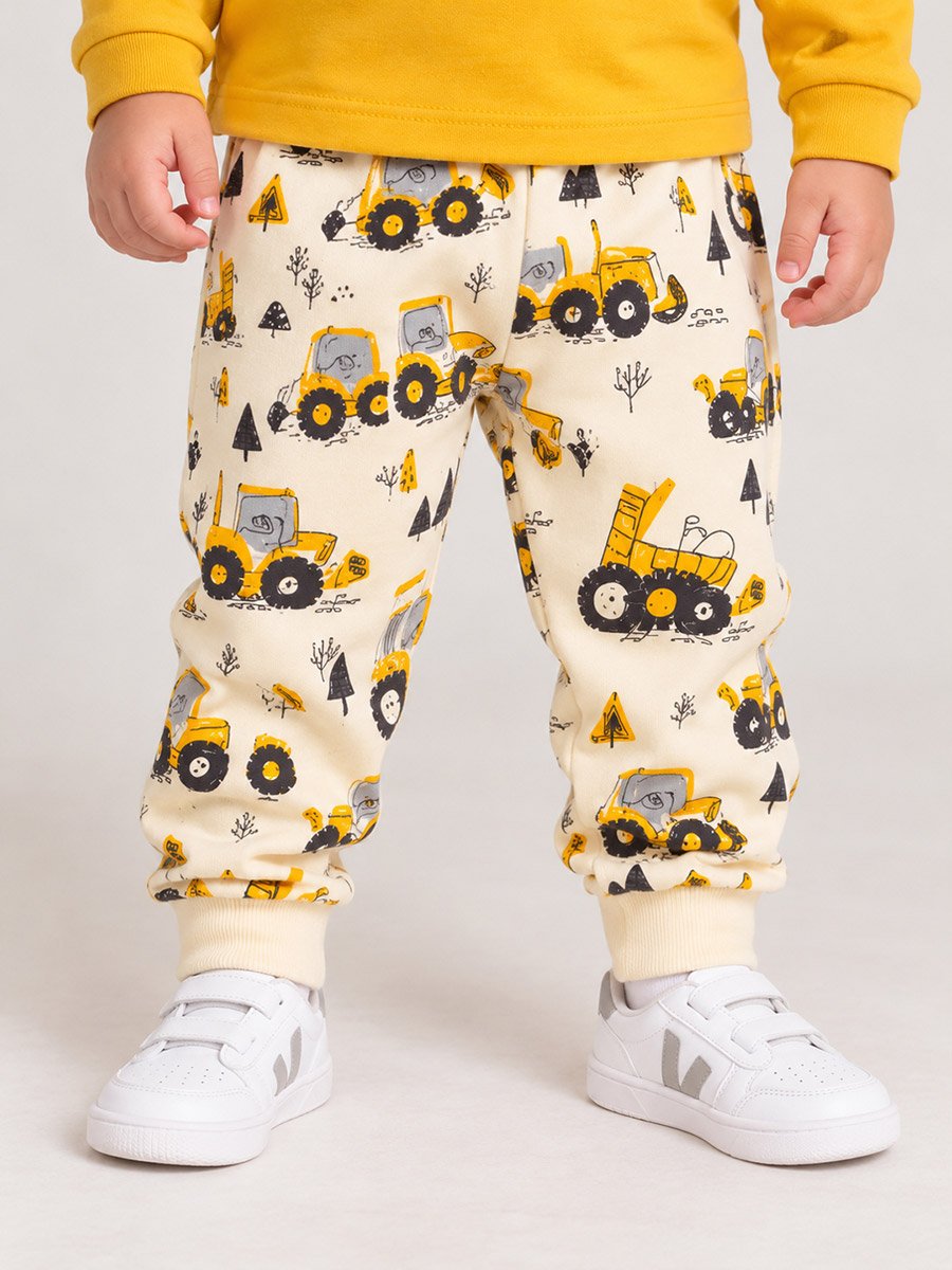 Baby Boy Graphic Long Sleeve Cotton T-Shirt and Joggers Set