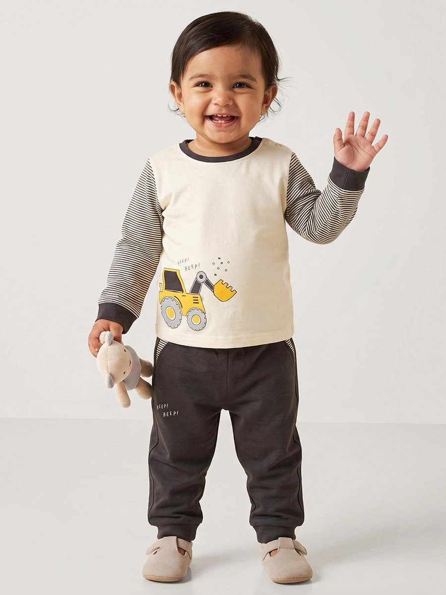 Baby Boy Stripe Sleeve T-Shirt and Joggers Set