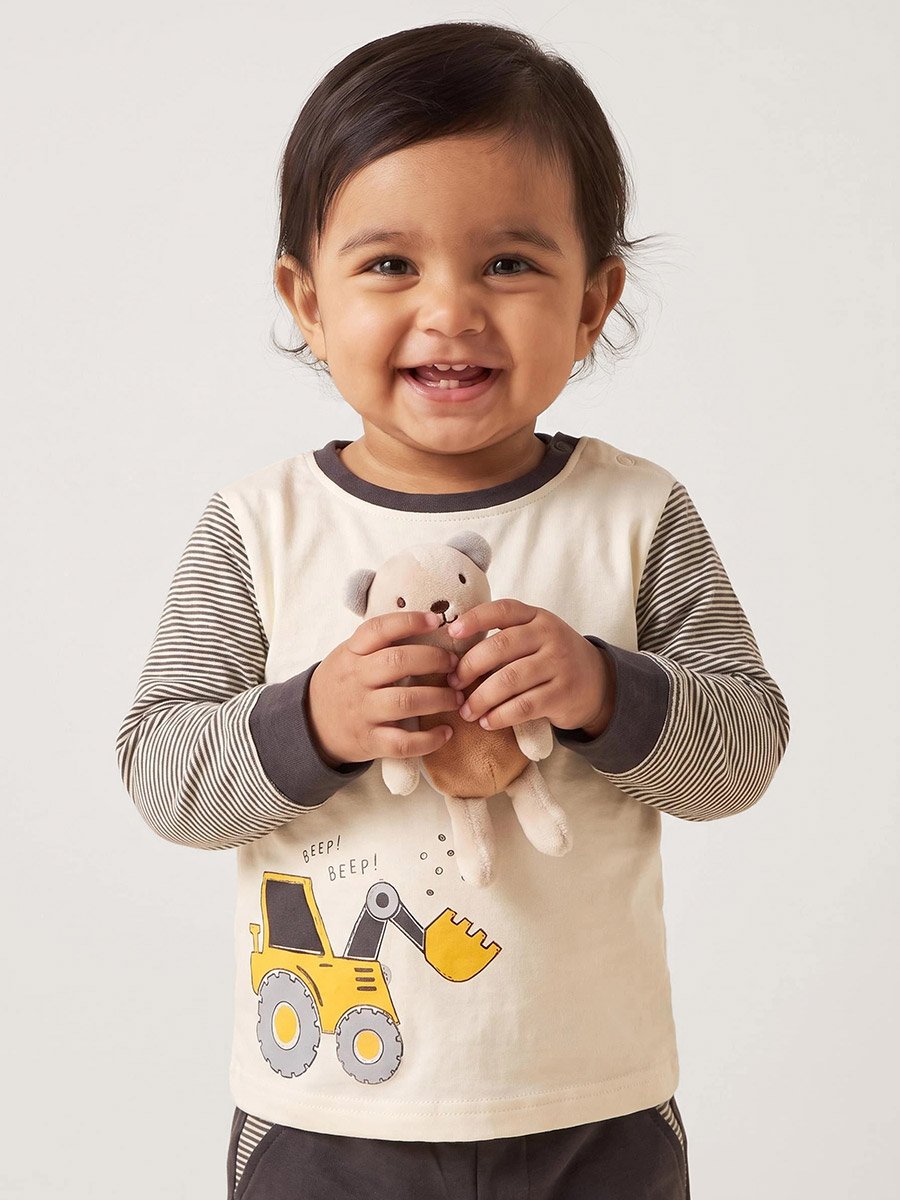 Baby Boy Stripe Sleeve T-Shirt and Joggers Set