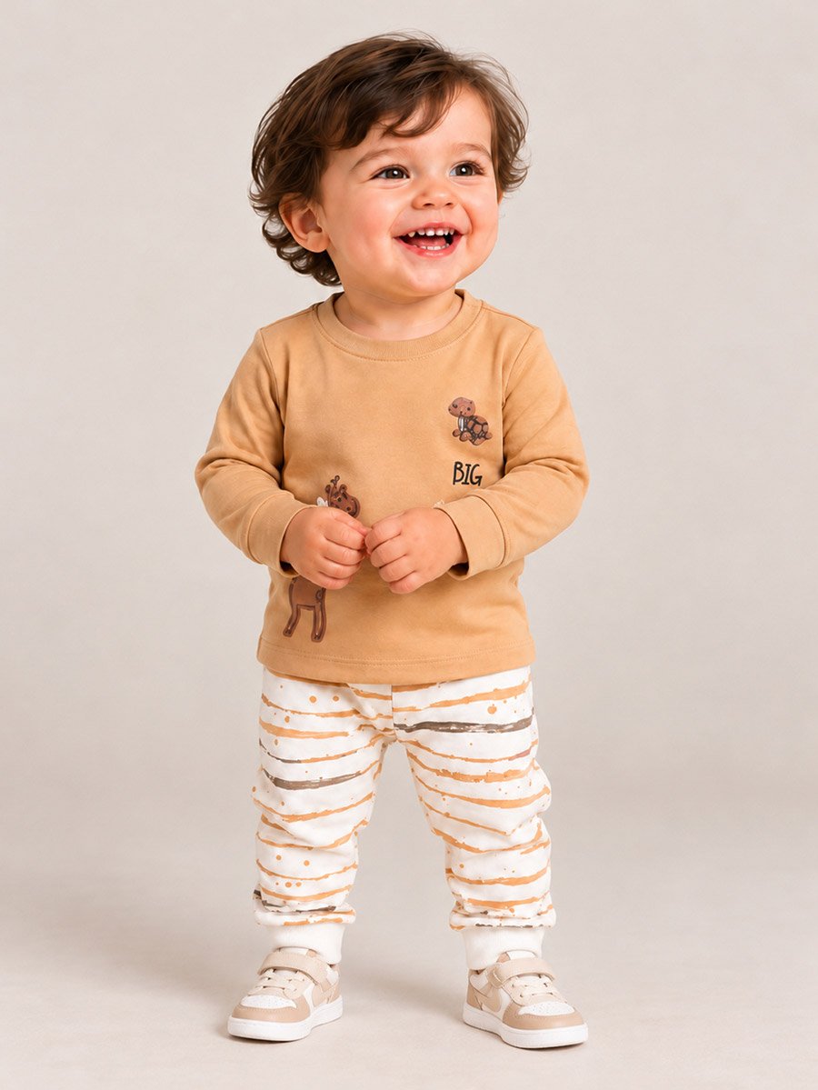 Baby Boy Long Sleeve Cotton T-Shirt and Joggers Set
