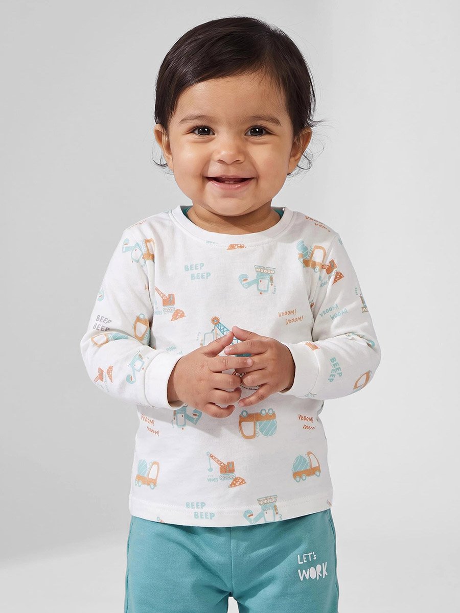 Baby Boy Cotton Graphic Long Sleeve T-Shirt and Joggers Set