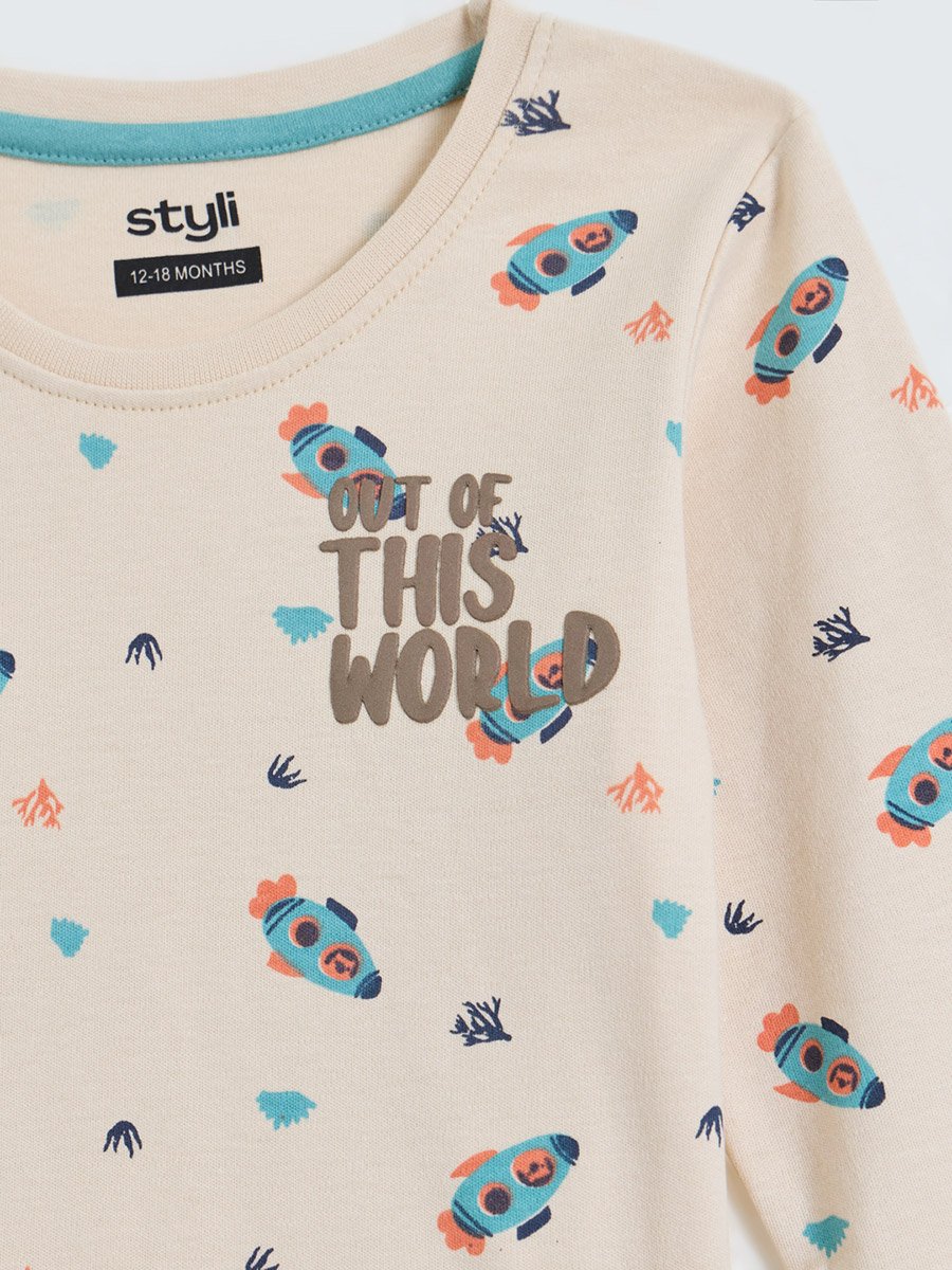Baby Boy Cotton Long Sleeve Top and Joggers Set