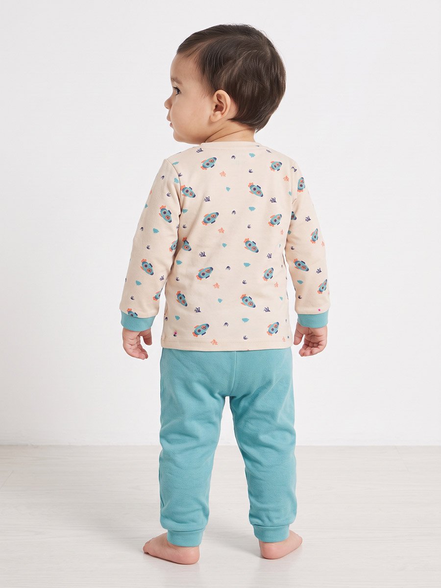 Baby Boy Cotton Long Sleeve Top and Joggers Set