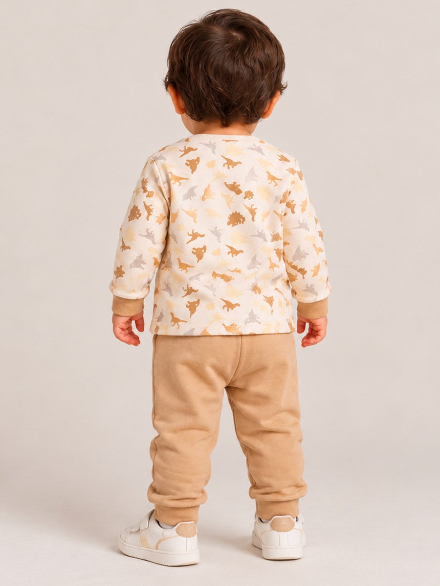 Baby Boy Dinosaur Print Cotton T-Shirt and Joggers Set
