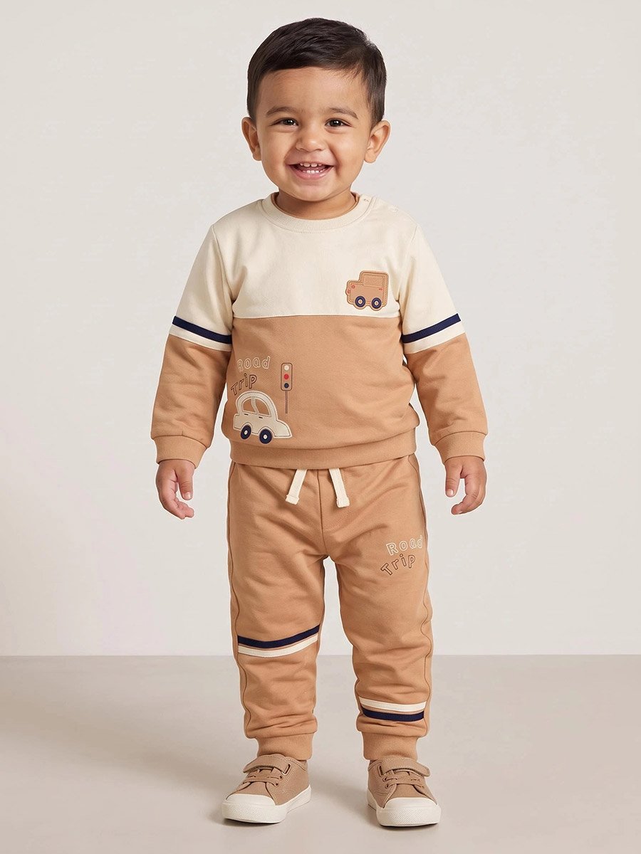 Baby Boy Color Block Sweat Top and Joggers Set