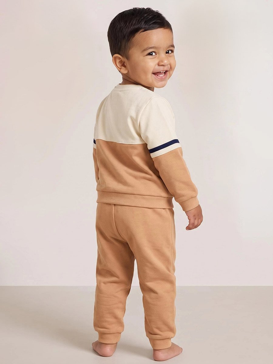 Baby Boy Color Block Sweat Top and Joggers Set