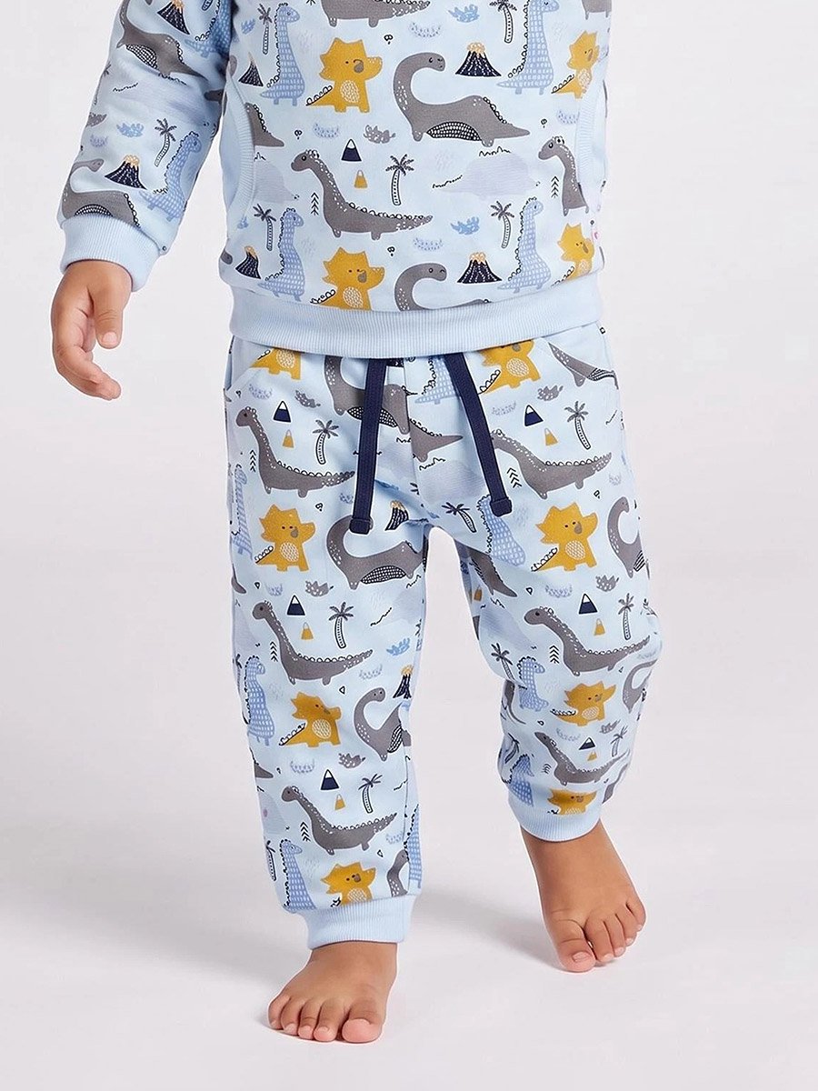 Baby Boy Cotton Dinosaur Print Sweat Top and Joggers Set