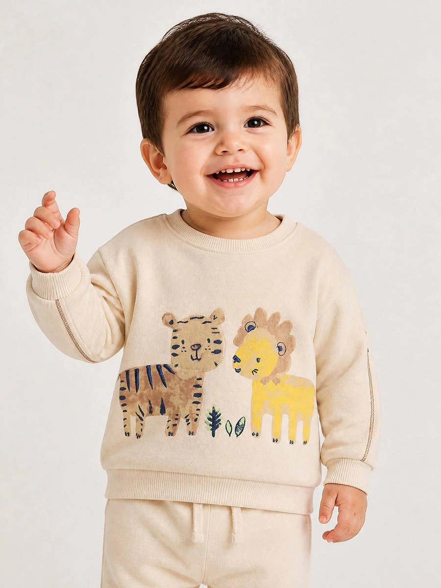 Baby Boy Cotton Graphic Sweat Top and Joggers Set