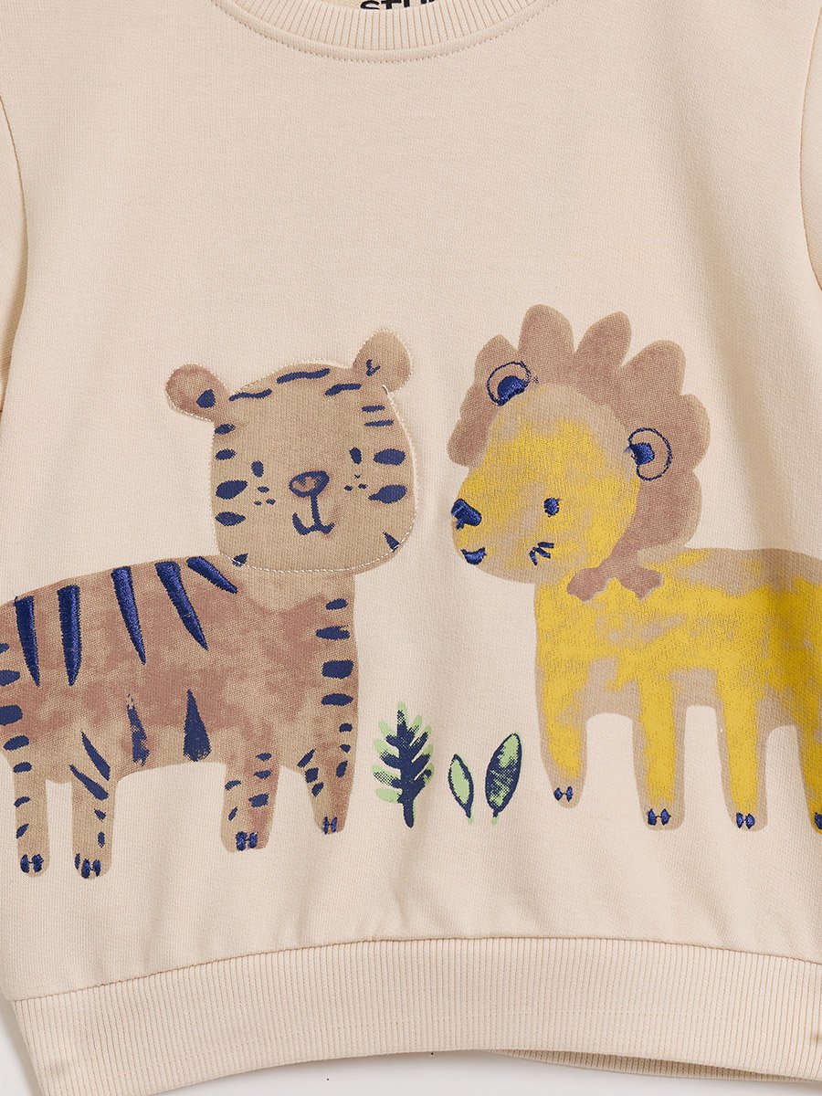 Baby Boy Cotton Graphic Sweat Top and Joggers Set