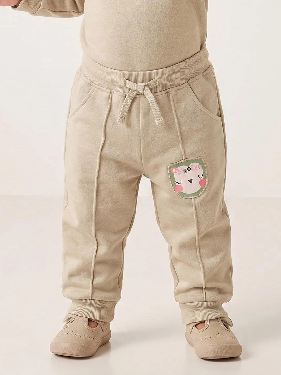 Baby Girl Cotton Graphic Sweat Top and Joggers Set