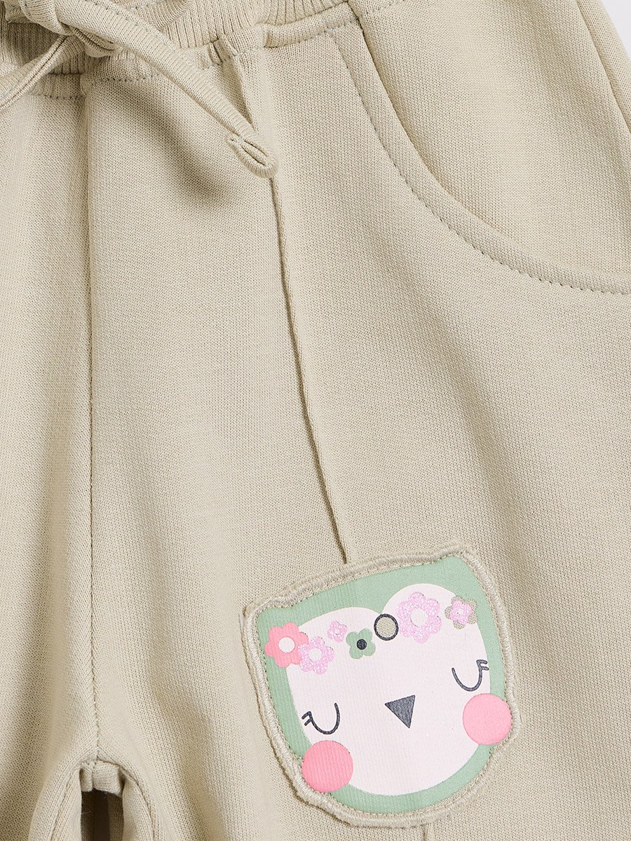Baby Girl Cotton Graphic Sweat Top and Joggers Set