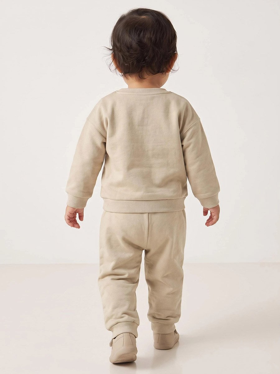 Baby Girl Cotton Graphic Sweat Top and Joggers Set
