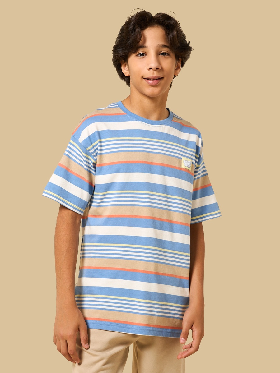 Striped Relaxed Fit Cotton T-Shirt