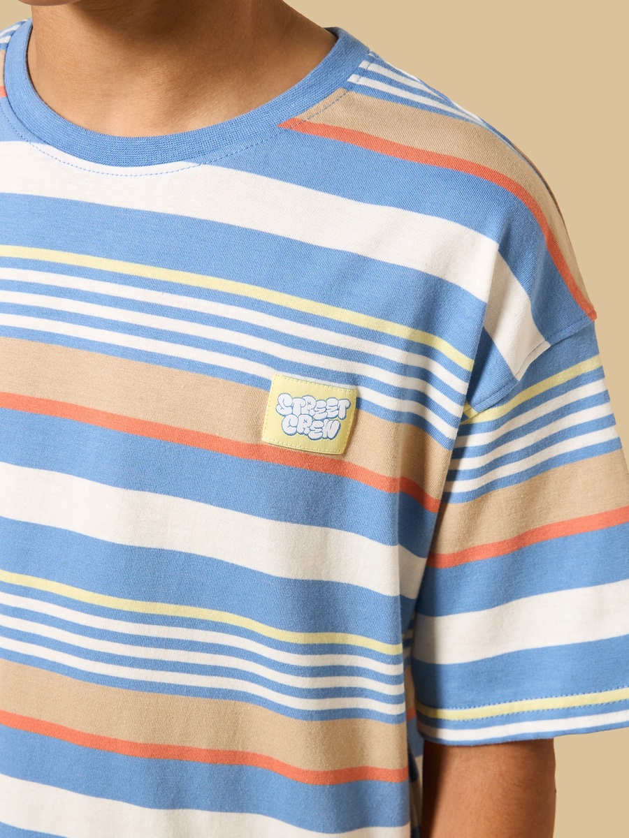 Striped Relaxed Fit Cotton T-Shirt