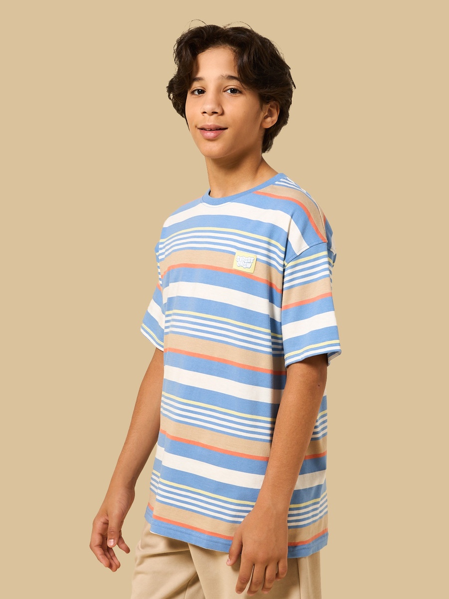 Striped Relaxed Fit Cotton T-Shirt