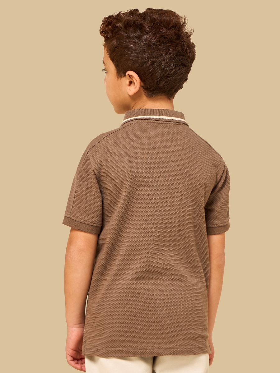 Tipping Detail Half-Zip Polo T-Shirt