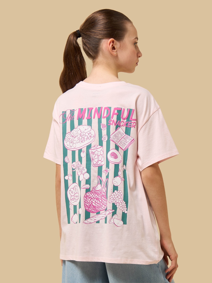 Food Print Oversized Cotton T-Shirt
