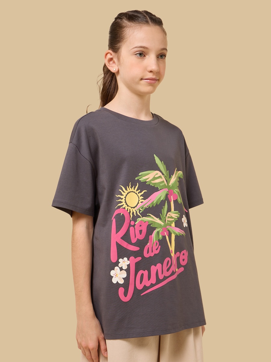 Rio de Janeiro Print Oversized Cotton T-Shirt