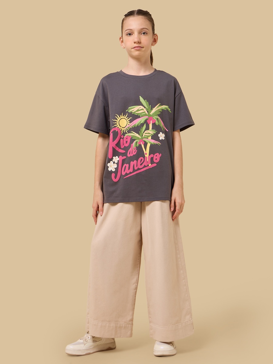 Rio de Janeiro Print Oversized Cotton T-Shirt