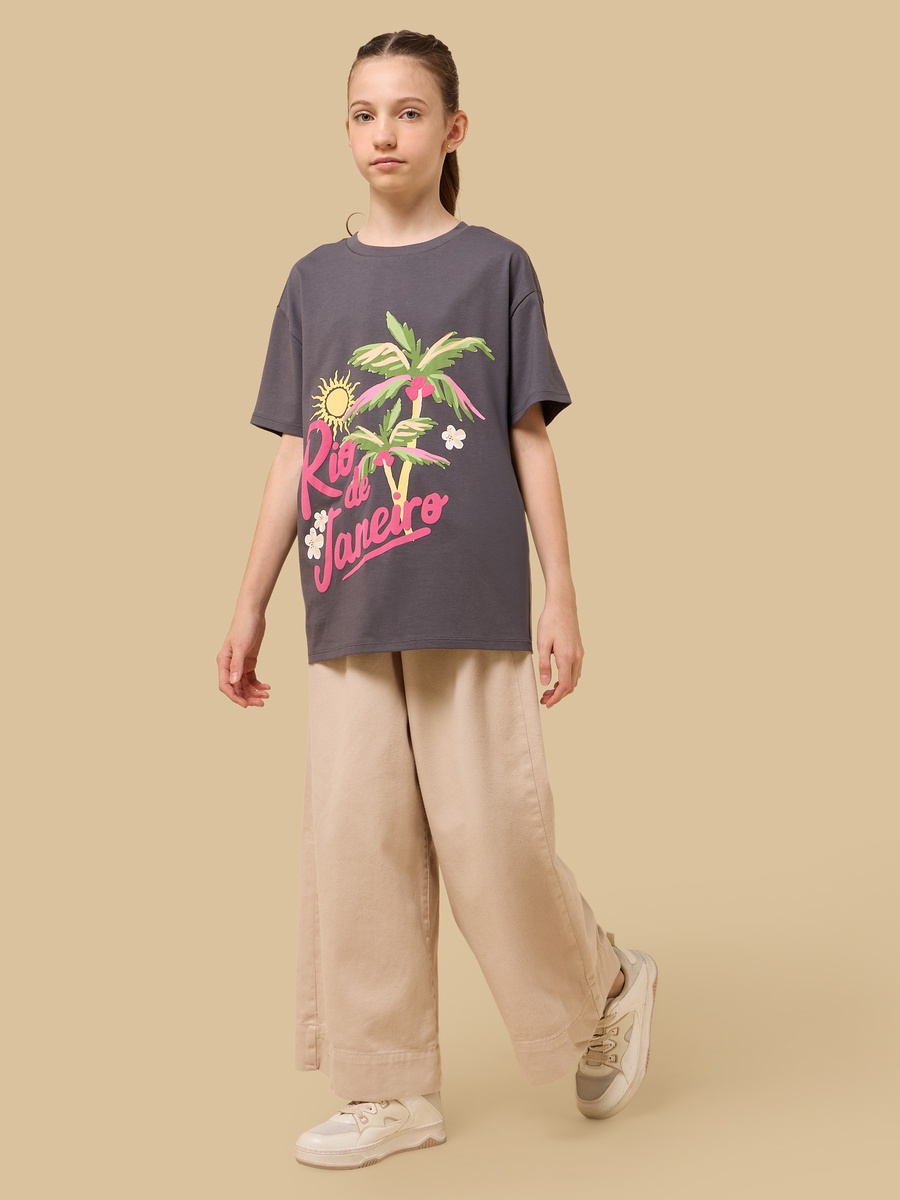 Rio de Janeiro Print Oversized Cotton T-Shirt