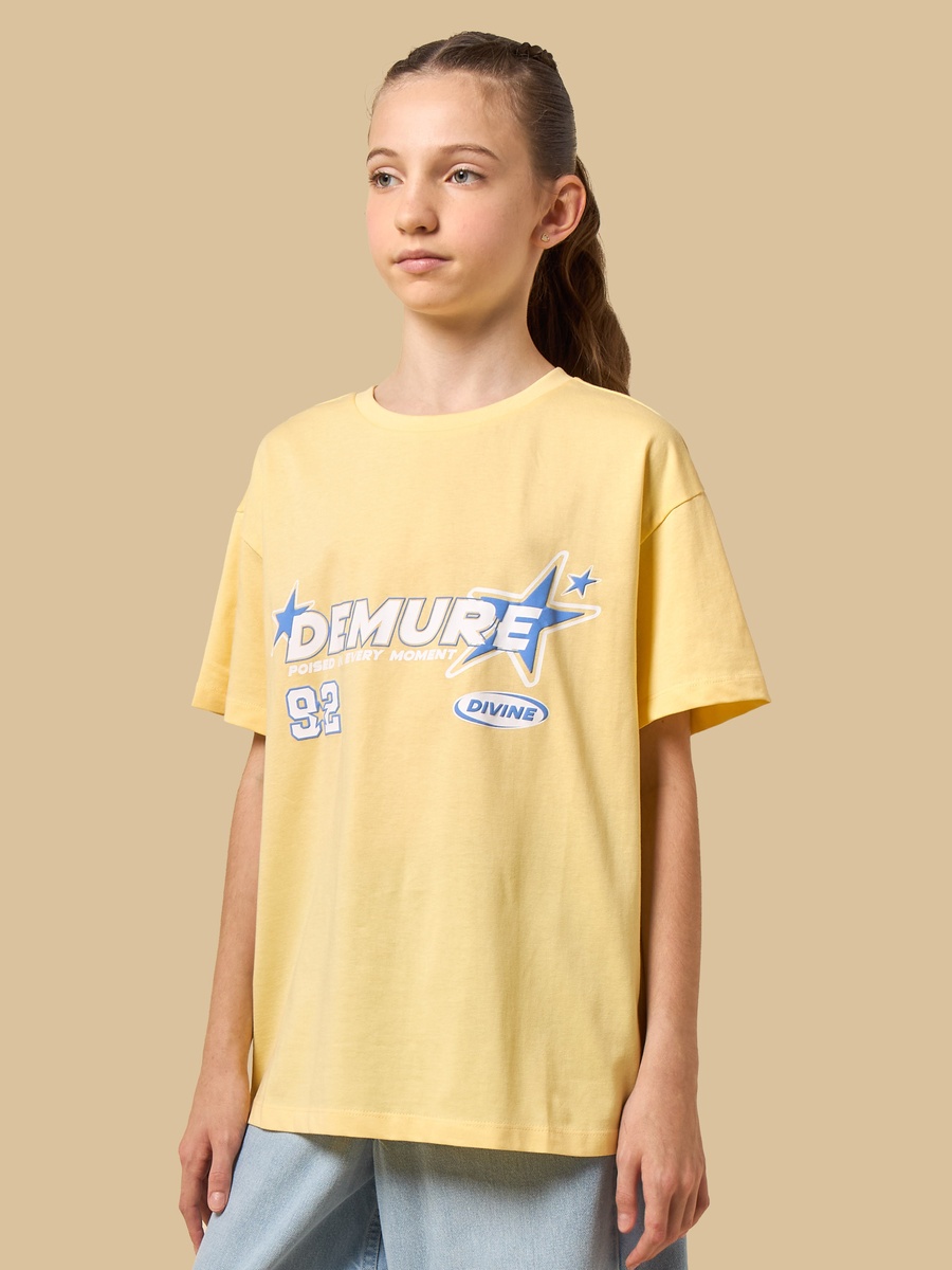 Typography Print Oversized Cotton T-Shirt