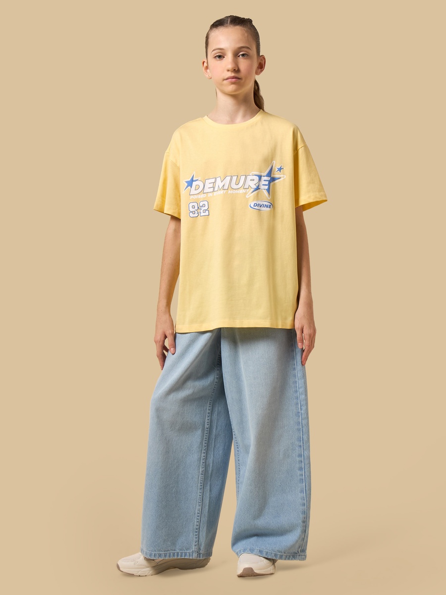 Typography Print Oversized Cotton T-Shirt