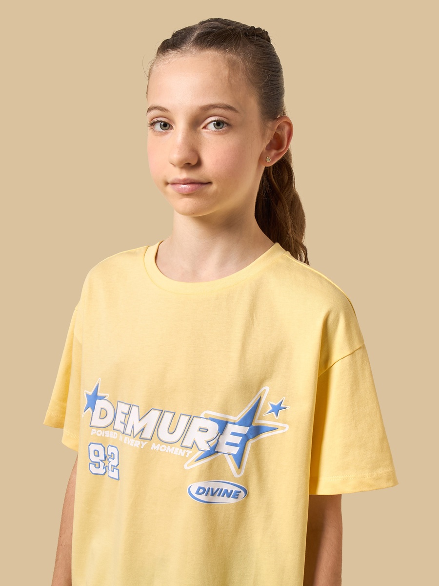 Typography Print Oversized Cotton T-Shirt