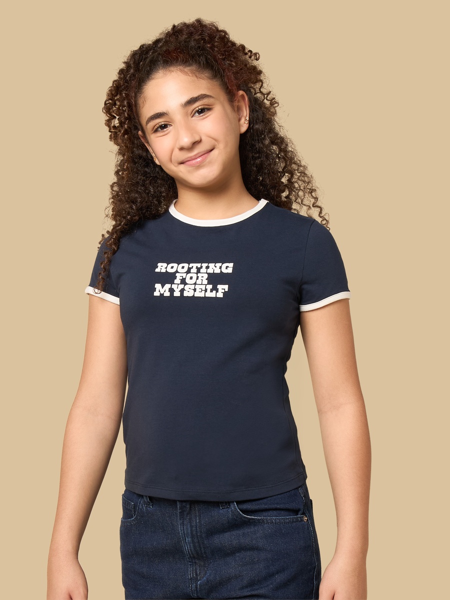 Slogan Print Cotton T-Shirt
