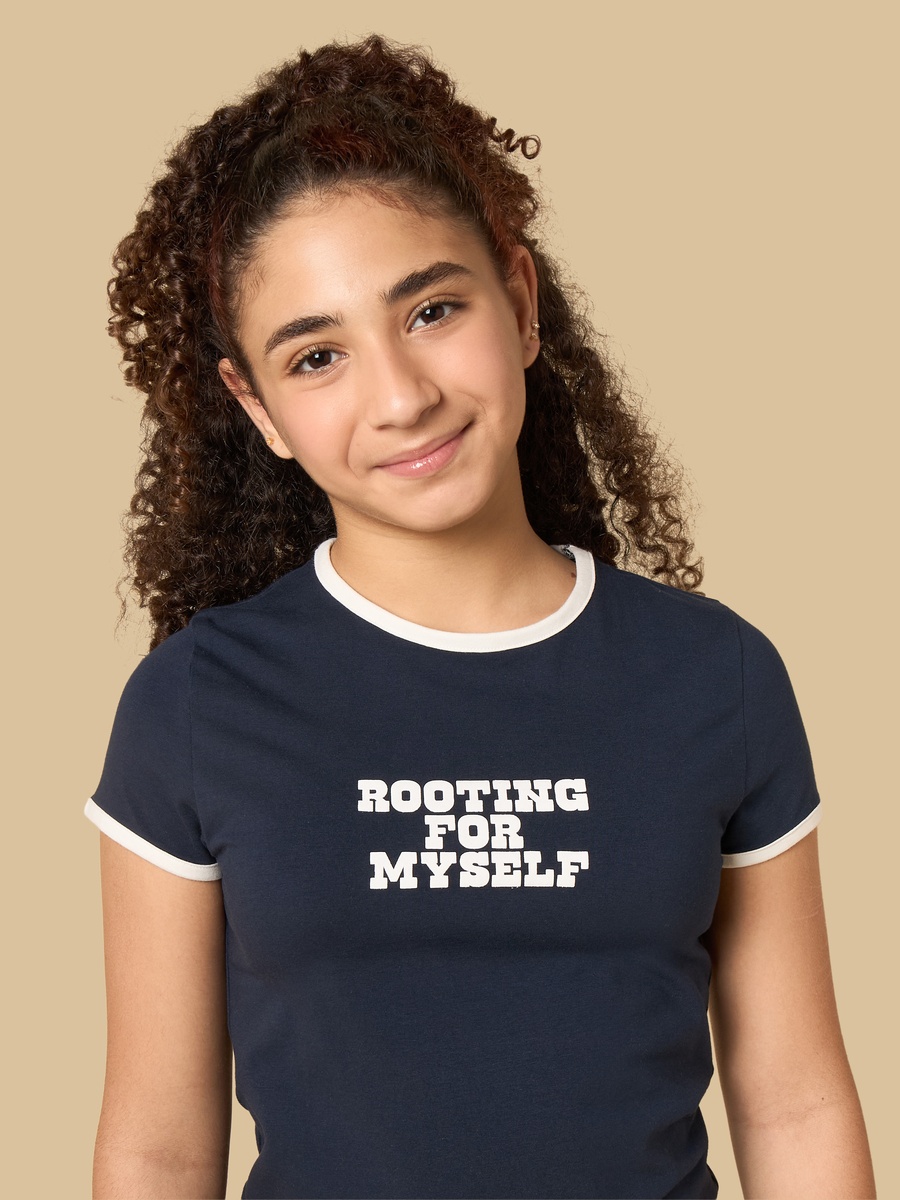 Slogan Print Cotton T-Shirt