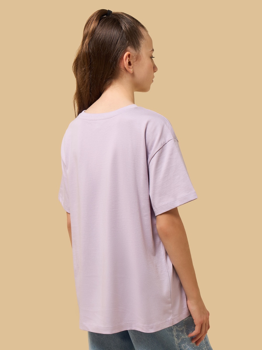 Star Foil Print Oversized Cotton T-Shirt