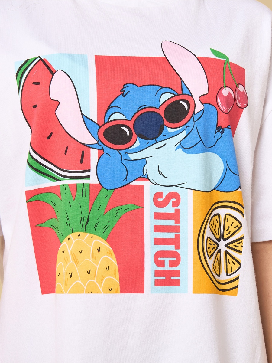 Stitch Print Oversized T-Shirt