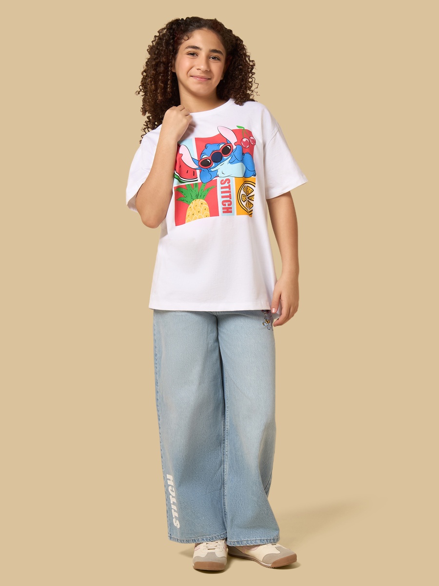 Stitch Print Oversized T-Shirt