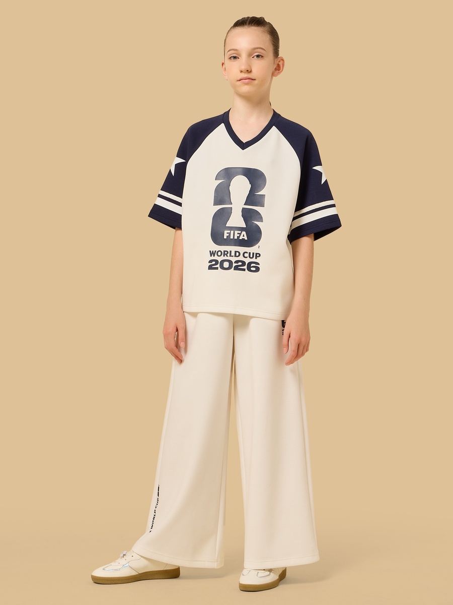 Contrast Raglan Sleeves Oversized V Neck Cotton T-Shirt