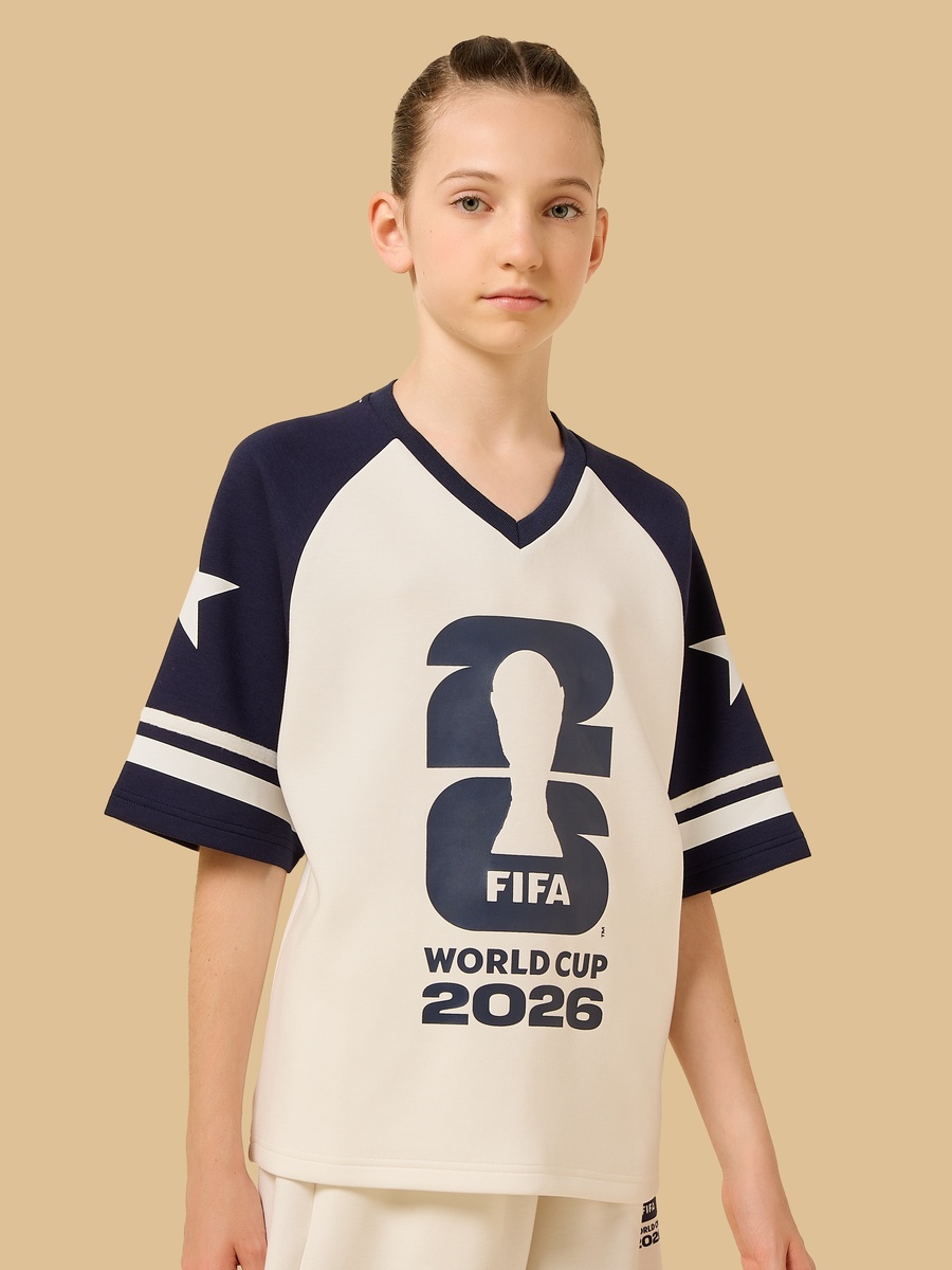 Contrast Raglan Sleeves Oversized V Neck Cotton T-Shirt