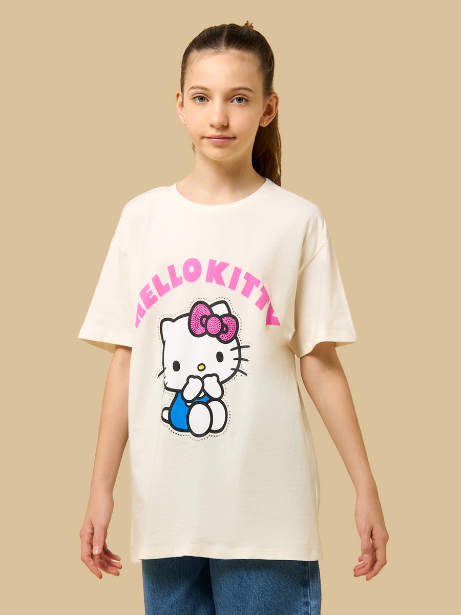 Hello Kitty Embellished Oversized T-Shirt