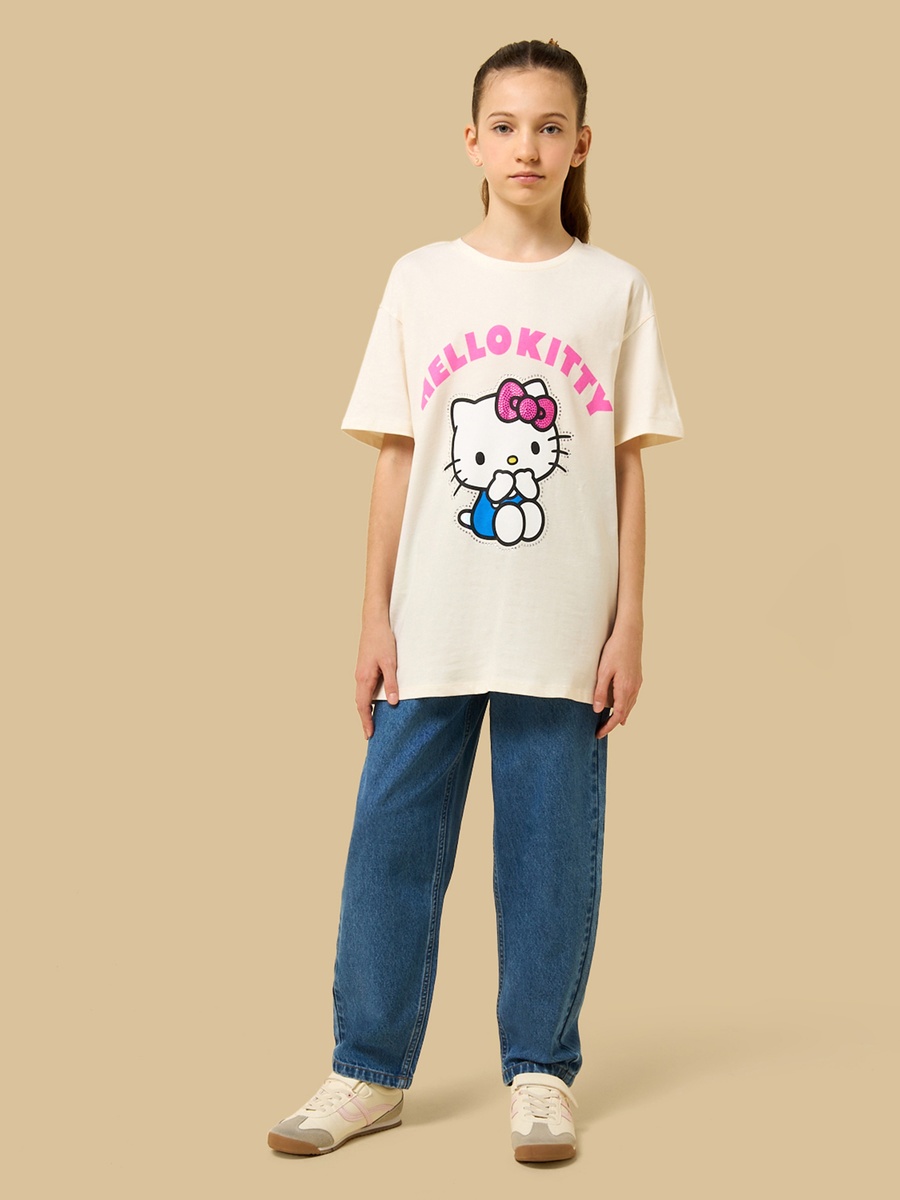 Hello Kitty Embellished Oversized T-Shirt