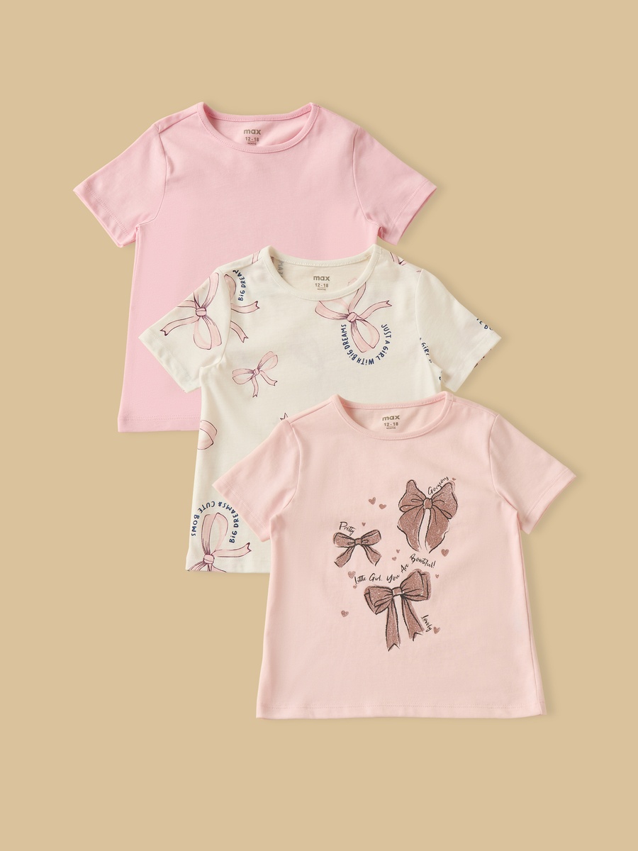 Pack of 3 - Bow Print T-Shirt