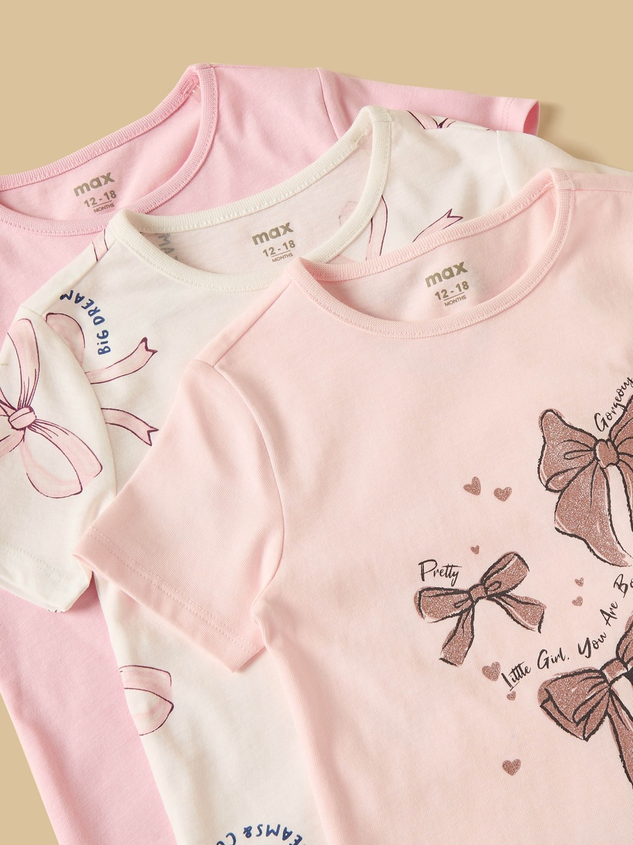 Pack of 3 - Bow Print T-Shirt