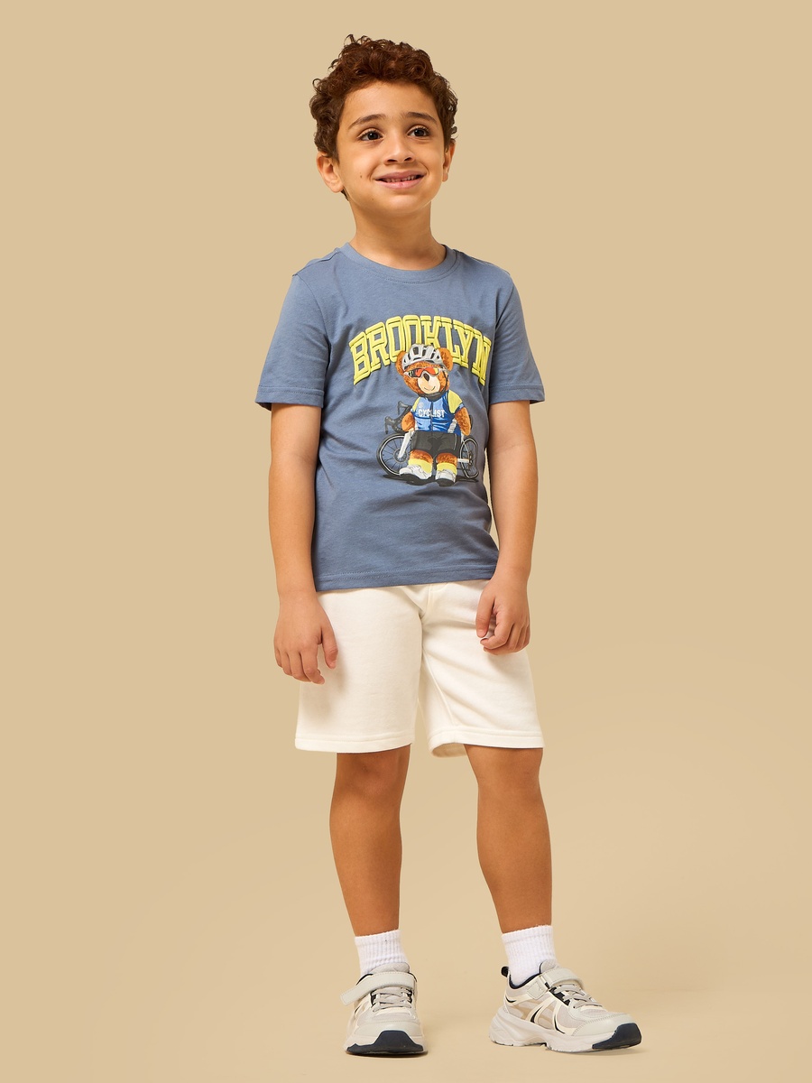 Brooklyn Bear Print Cotton T-Shirt