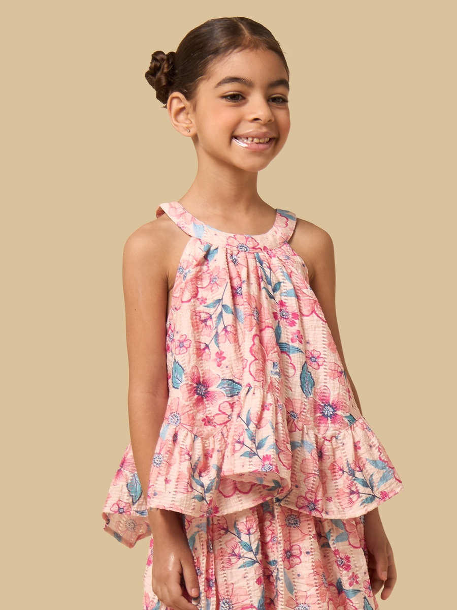 Floral Print Sleeveless Cotton Top