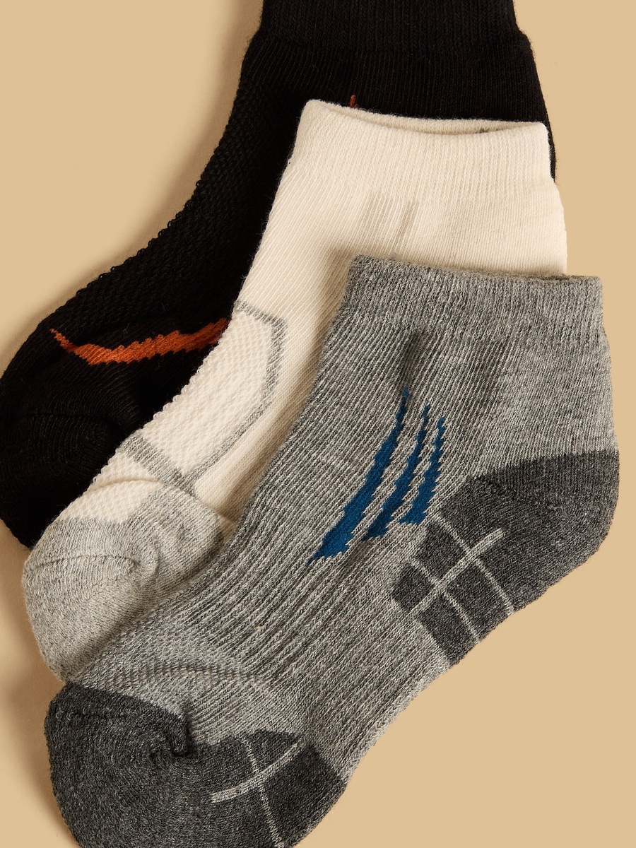 Pack of 3 - Half Terry Ankle Length Sports Socks