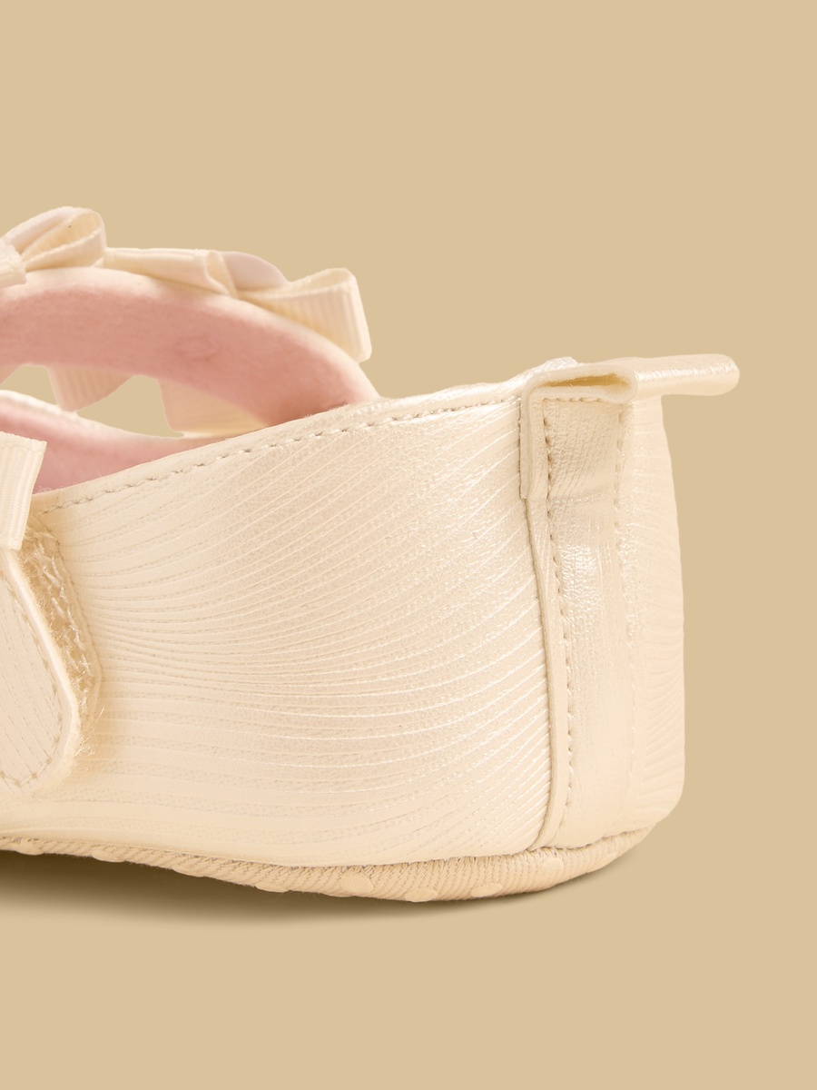 Floral Accent Booties with Hook and Loop Closure