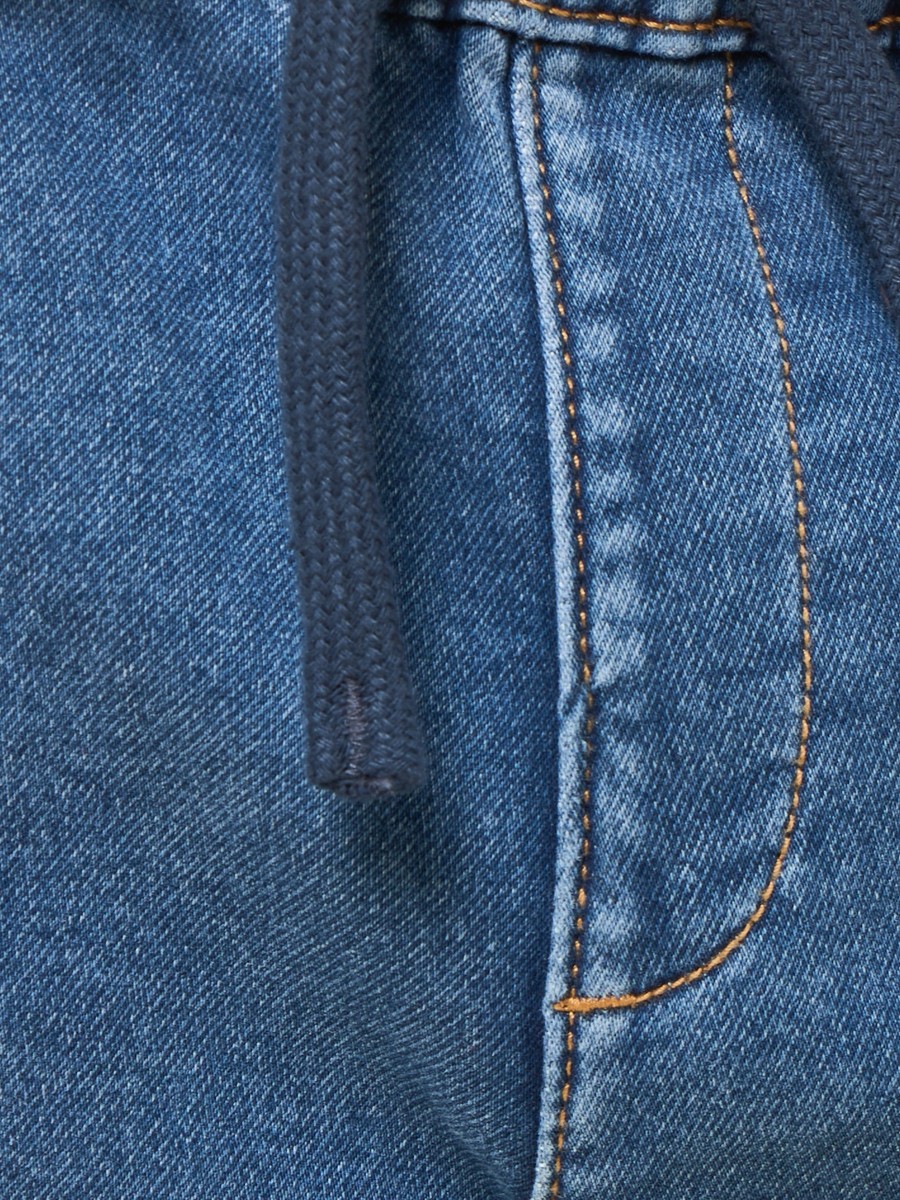 Pull-On Cotton Denim Shorts
