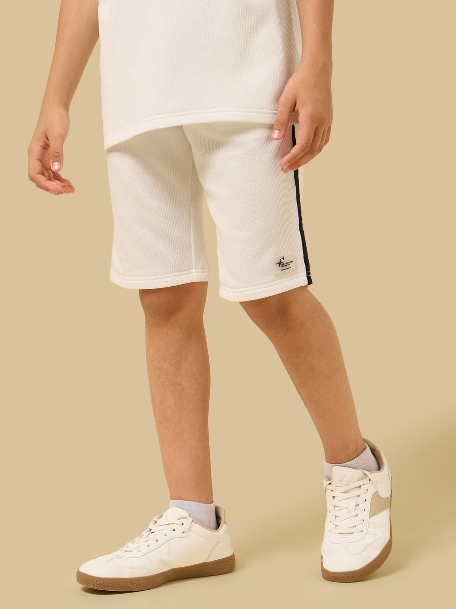 Textured Side Tape Detail T-Shirt and Shorts Set